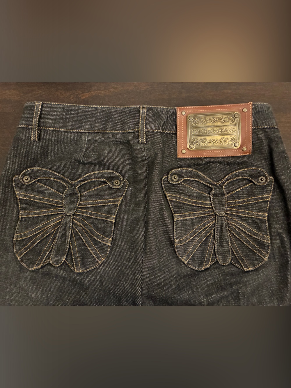 Dolce & Gabbana Black Slim Jeans with Butterfly Back Embroidery - Picture 2 of 15